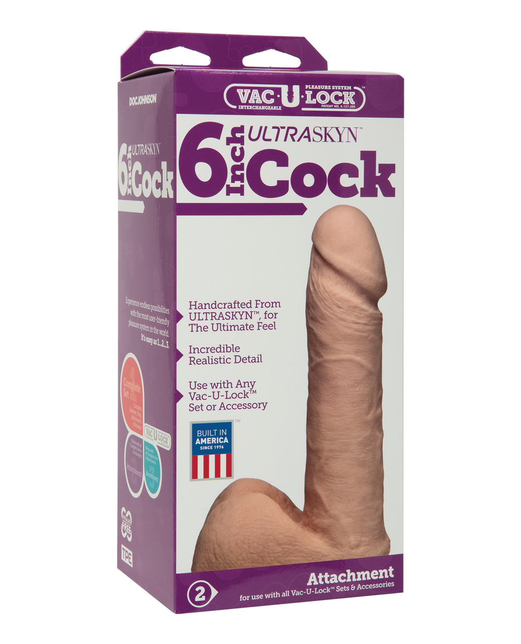 Vac-U-Lock 6" Ultraskyn Cock Vac-U-Lock 6" Ultraskyn Cock