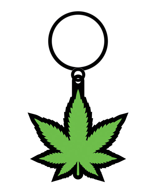 Wood Rocket Enamel Keychains - Weed Leaf