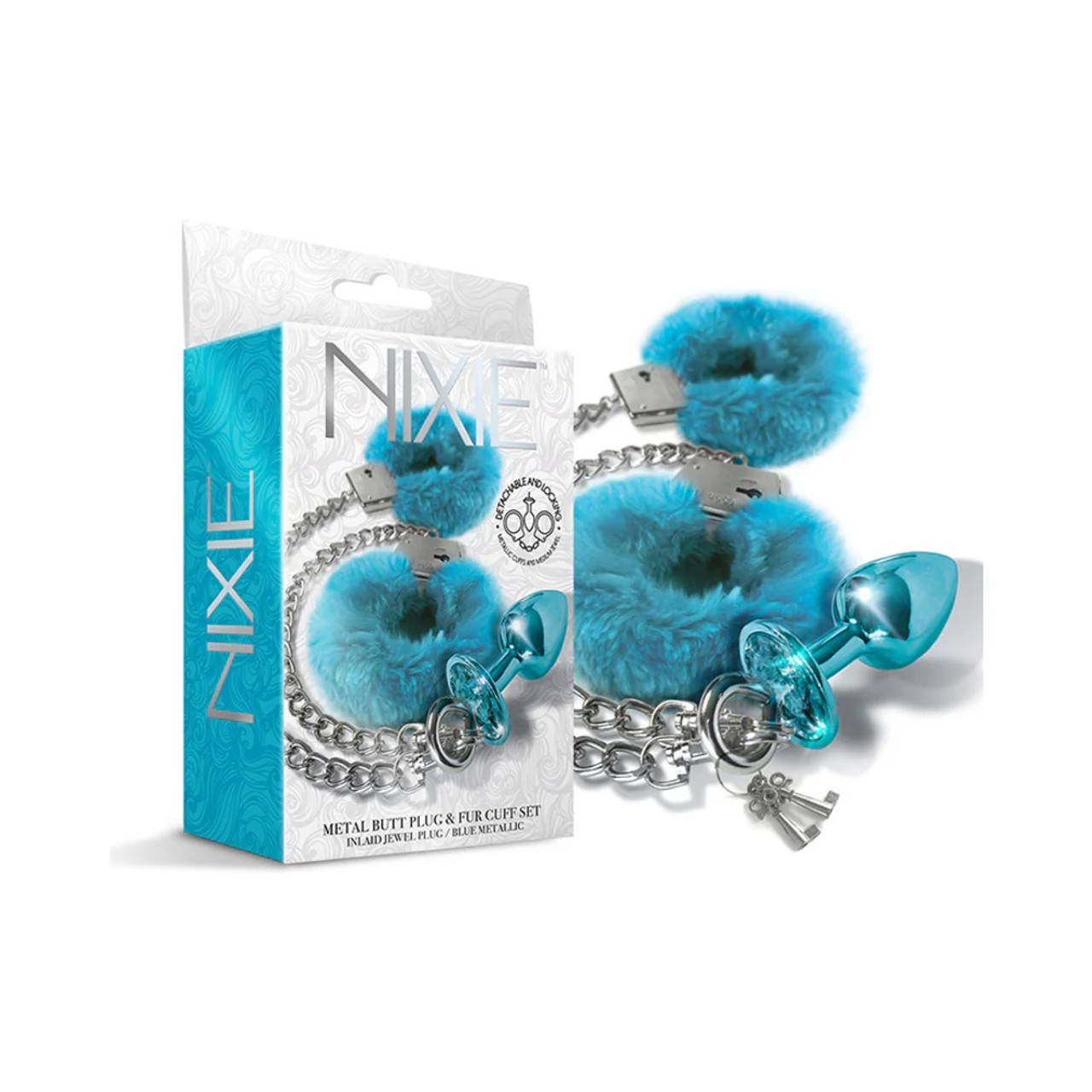Nixie Metal Butt Plug & Fur Cuff Set