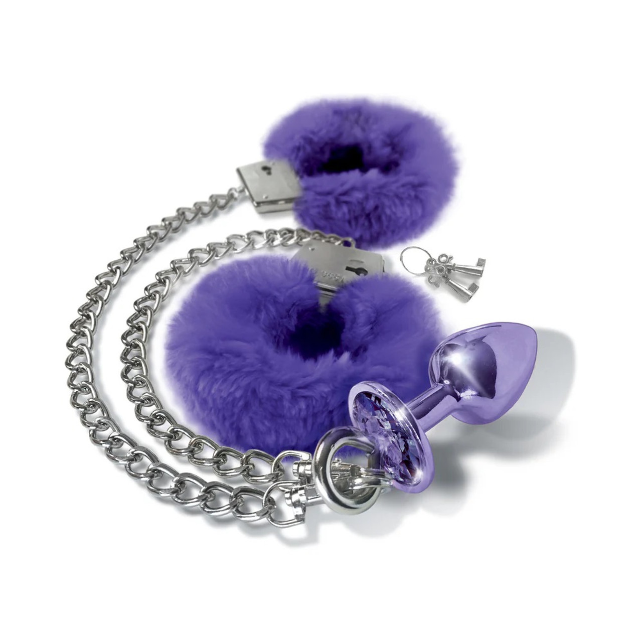 Nixie Metal Butt Plug & Fur Cuff Set