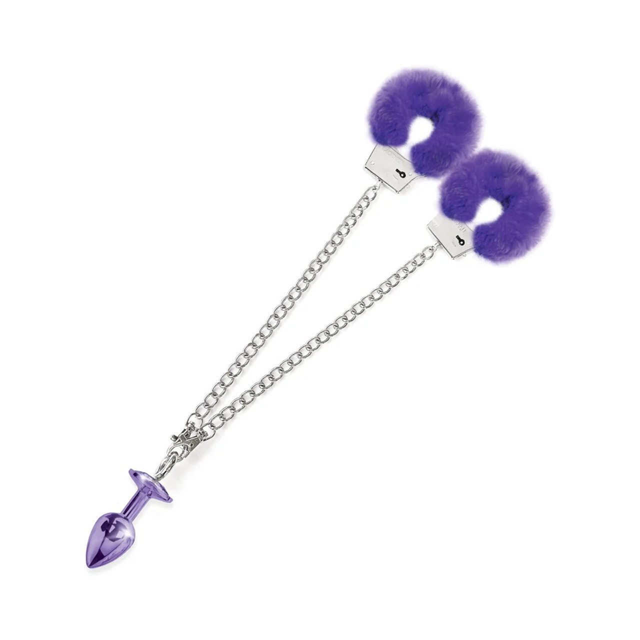Nixie Metal Butt Plug & Fur Cuff Set