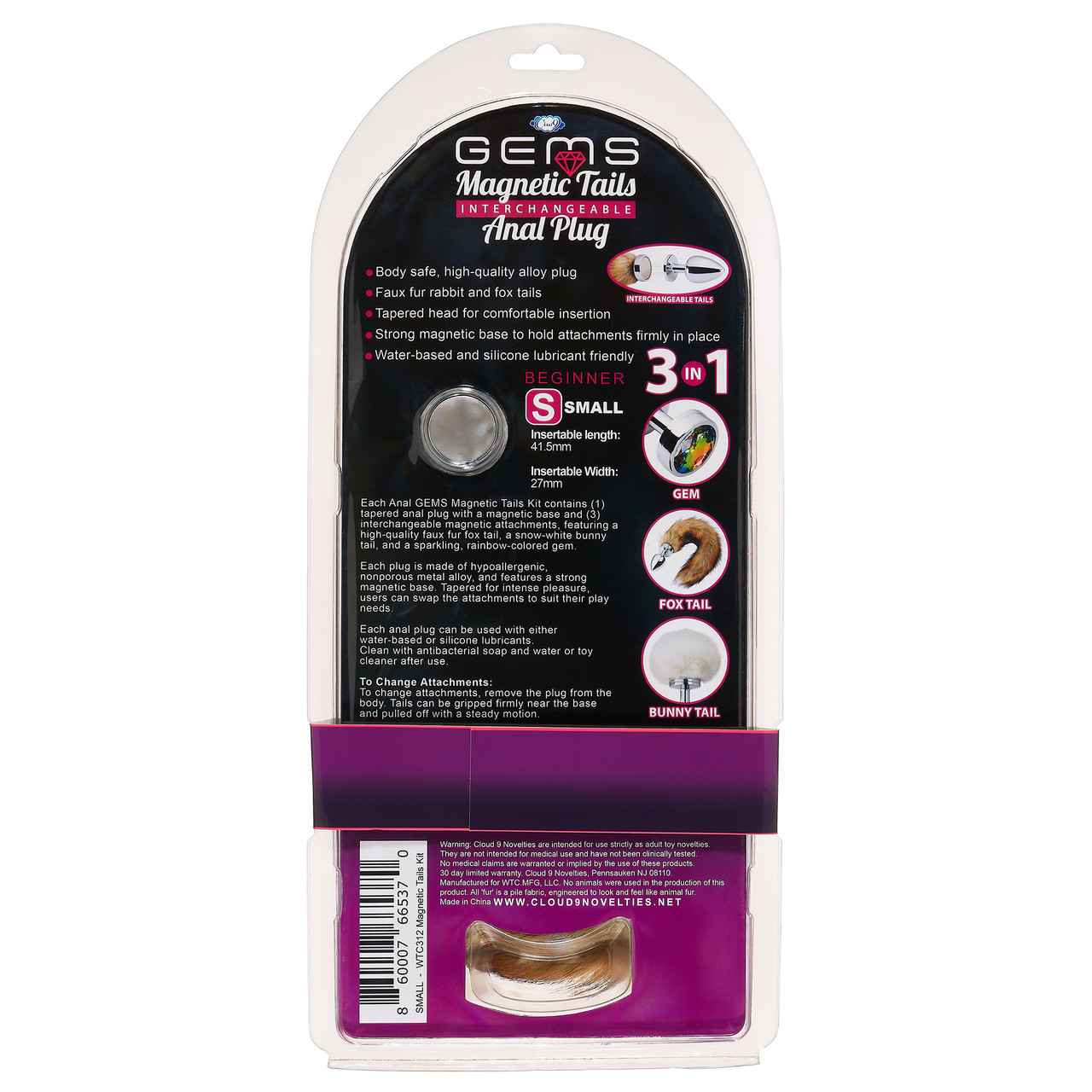 Gems Magnetic Tails Interchangeable Anal Plug