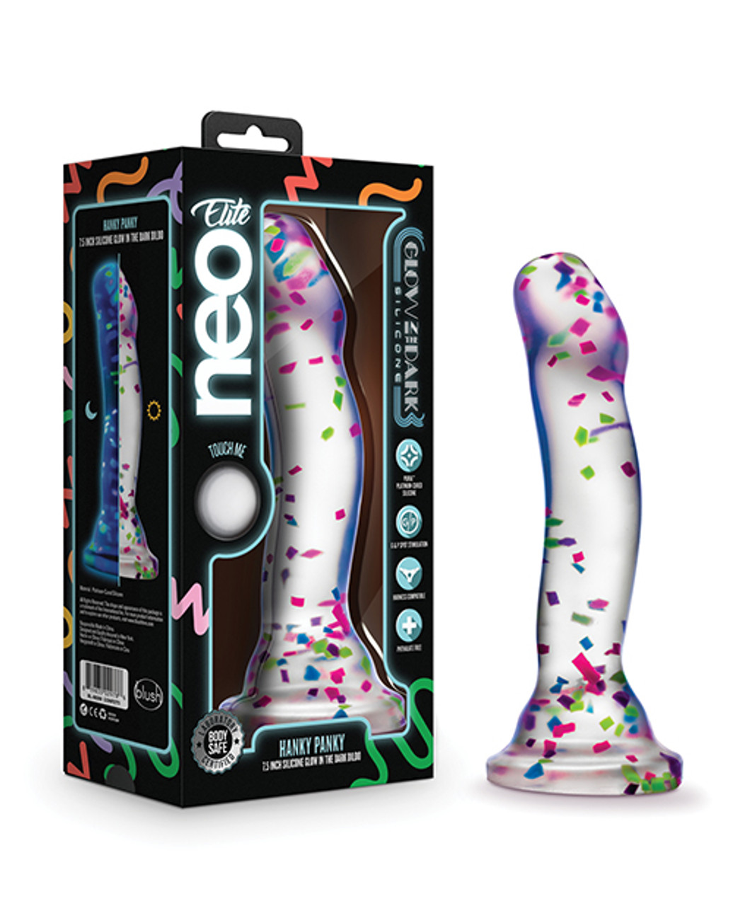 Neo Elite Hanky-Panky 7.5" Silicone Glow In The Dark Dildo