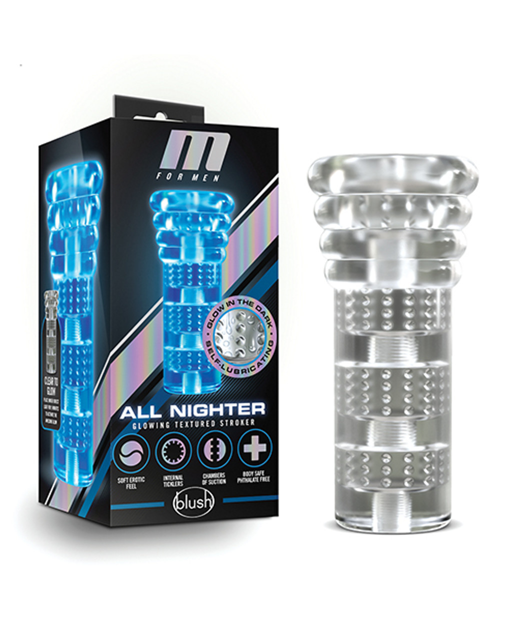 M For Men All Nighter Glowing Textured Stroker