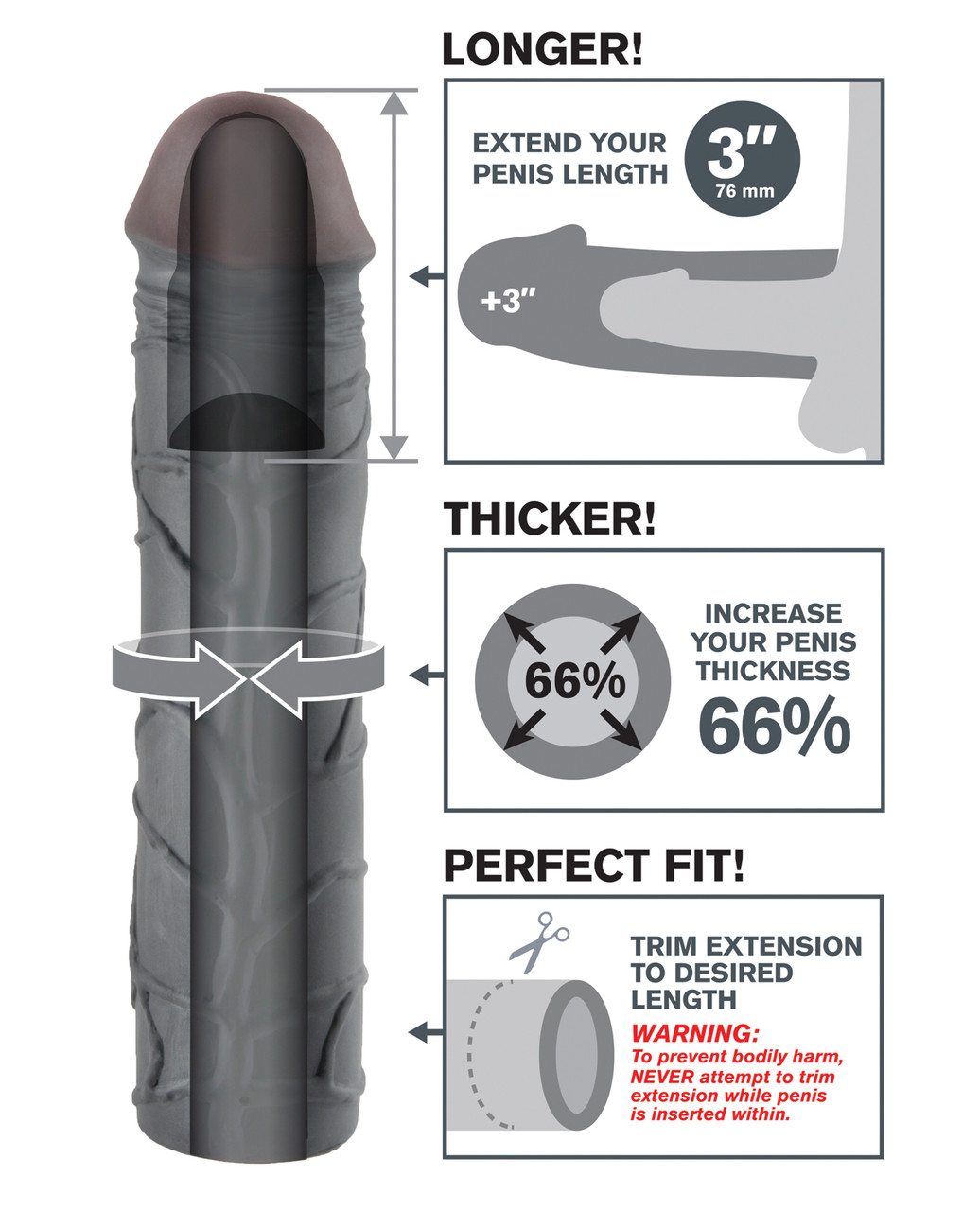 Fantasy X-Tensions 3" Mega Girth Extension Fantasy X-Tensions 3" Mega Girth Extension
