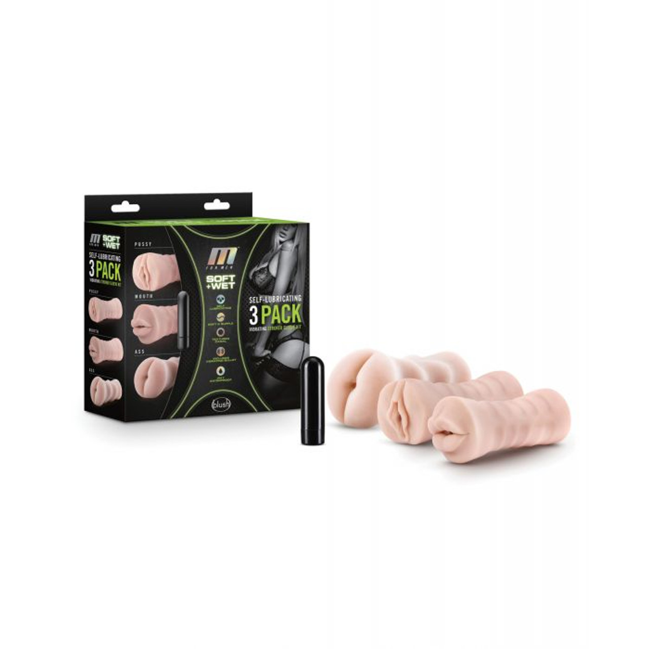 M For Men Self Lubricating Vibrating Stroker Kit