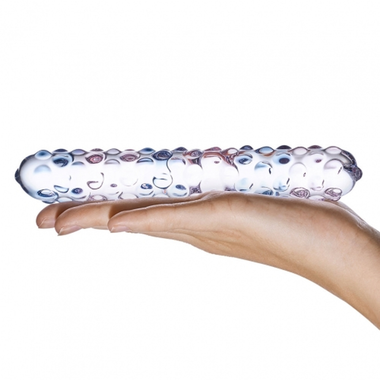 Glas Purple Rose Nubby Dildo