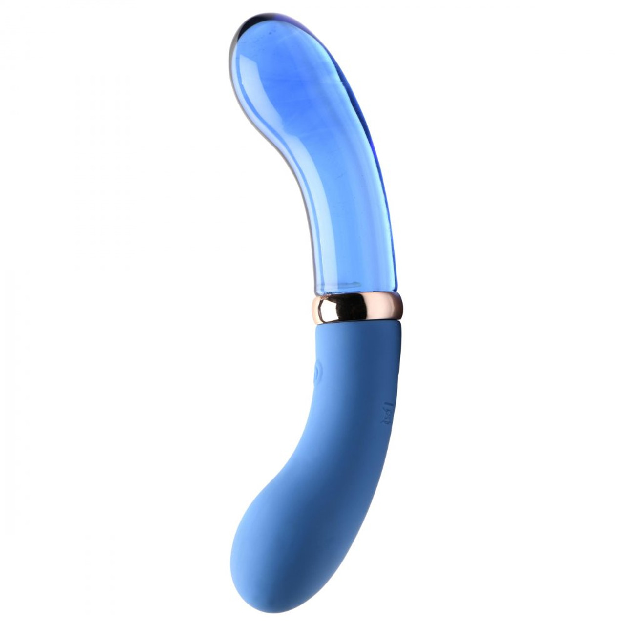 Prisms Vibra-Glass 10X Bleu Dual Ended G-Spot Silicone/Glass Vibrator