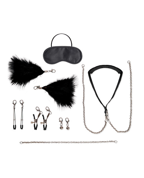 Lux Fetish 12pc Interchangeable Collar & Nipple Clips Set