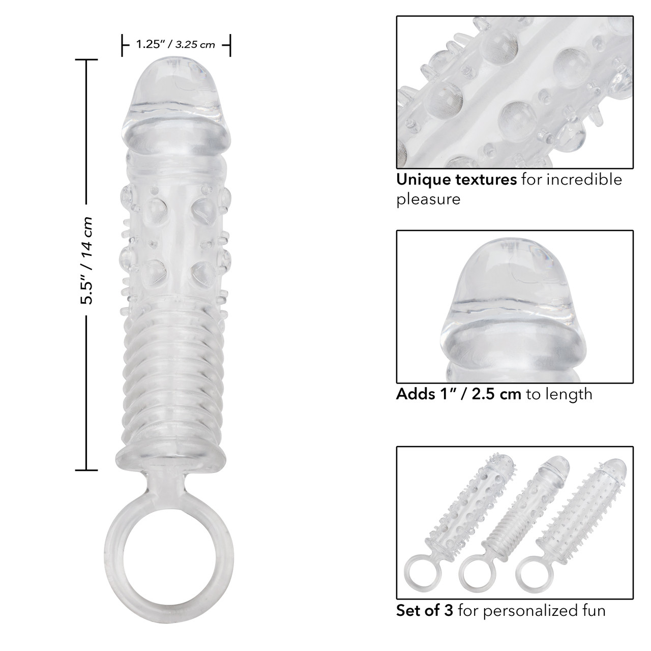 CalExotics 3pc Textured Extension Set