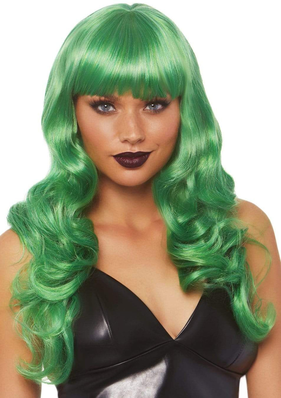 Leg Avenue 24" Misfit Long Wavy Bang Wig - Green Leg Avenue 24" Misfit Long Wavy Bang Wig - Green