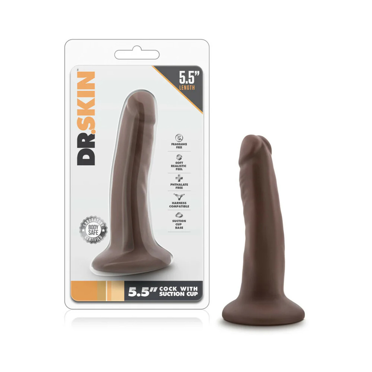Dr Skin 5.5" Dildo with Suction Cup - Brown