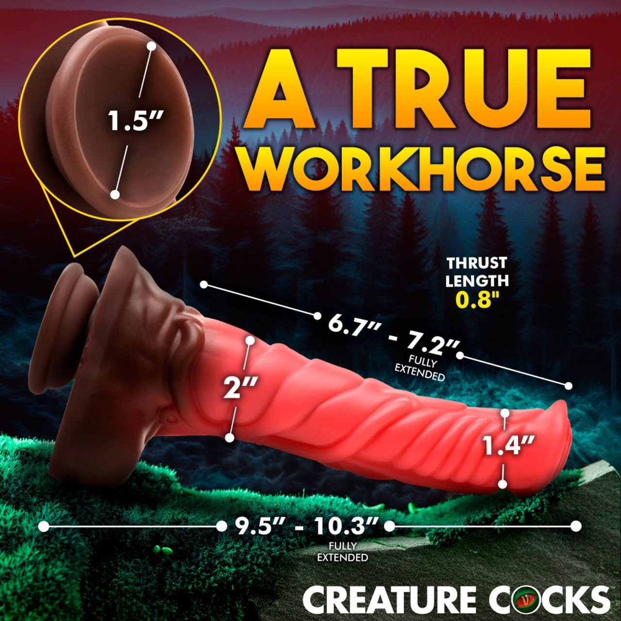 Creature Cocks - Deluxe Centaur Thrusting & Vibrating Silicone Dildo