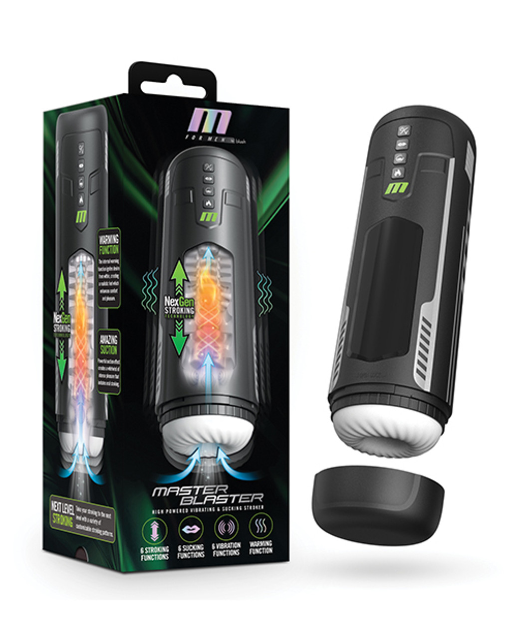 M For Men Master Blaster High Powered Vibrating & Sucking Stroker