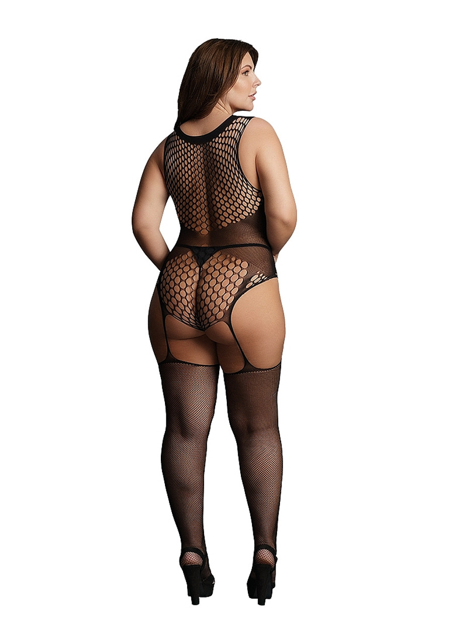 Le Desir Duo-Net Suspender Bodystocking