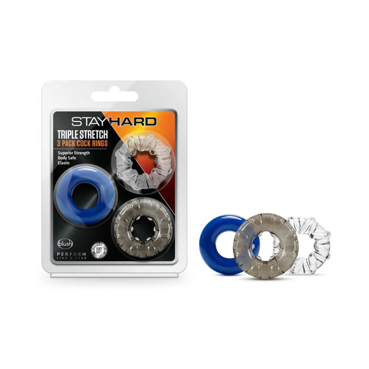 Stay Hard Triple Stretch 3pk Cock Rings