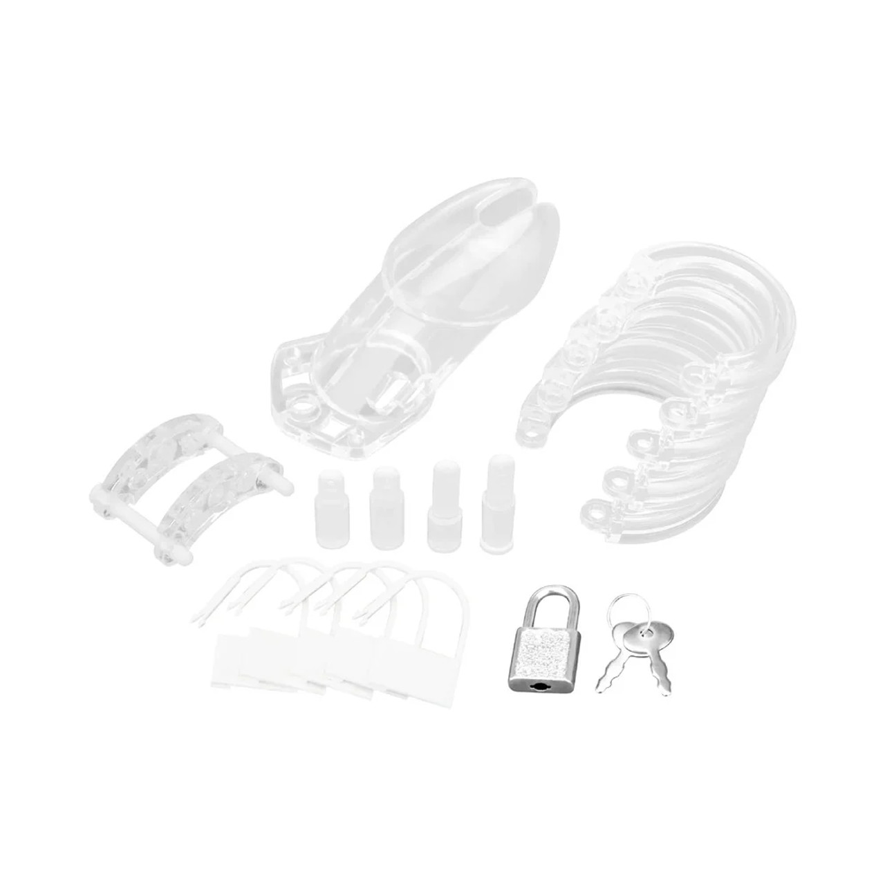 Blue Line Acrylic See-Thru Chastity Cage