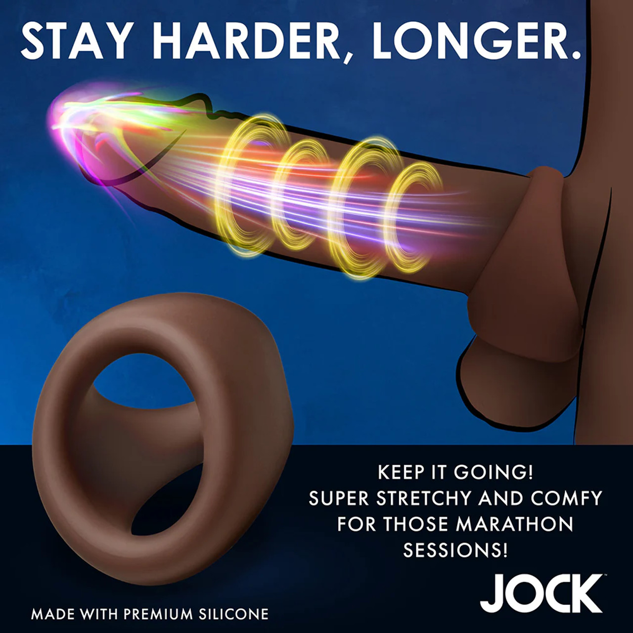 Jock Discreet Silicone Cock & Ball Ring - Dark Jock Discreet Silicone Cock & Ball Ring - Dark