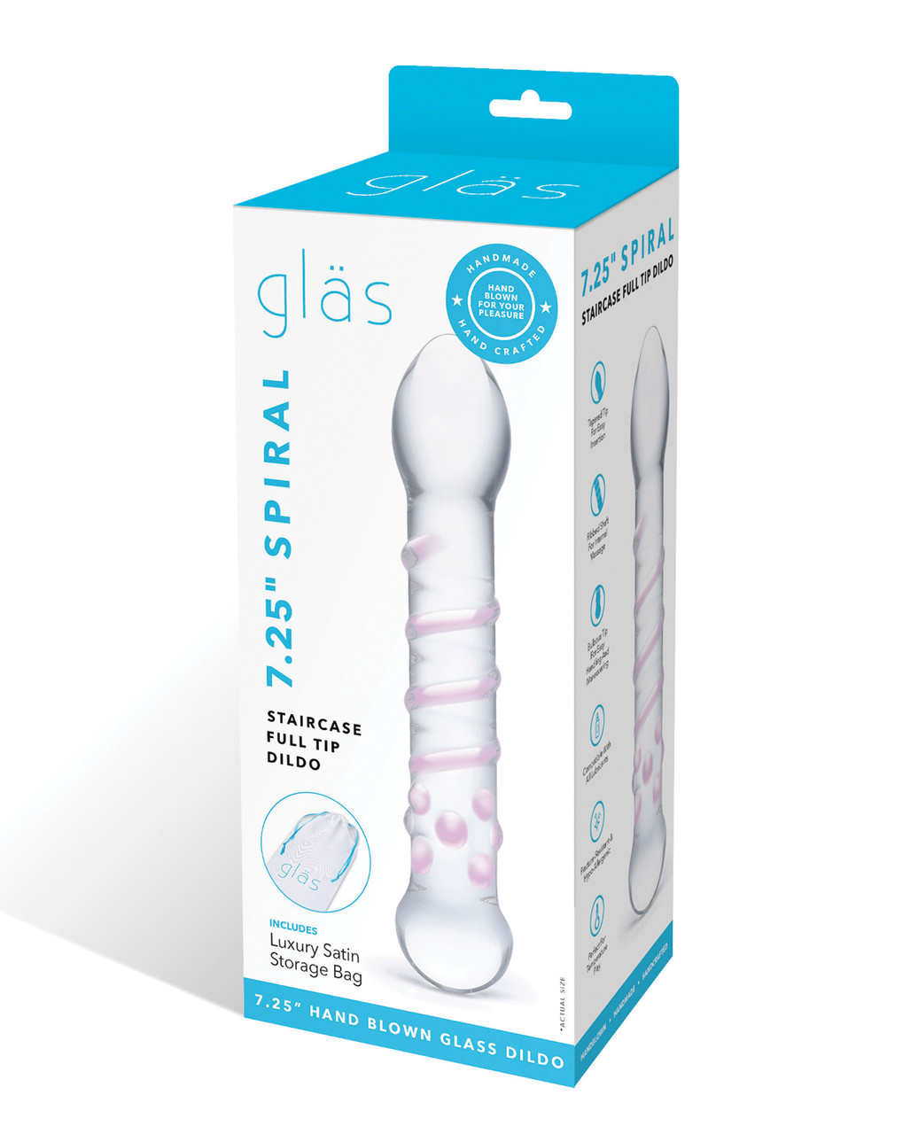 Glas 7.25" Spiral Staircase Full Tip Dildo