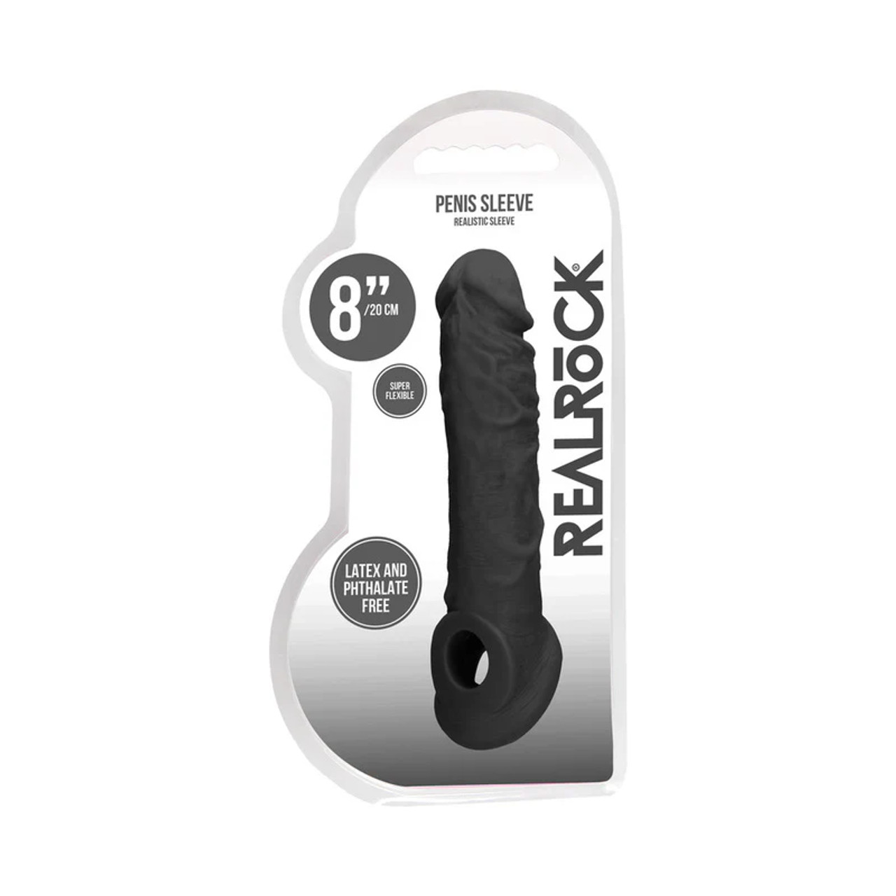 RealRock 8" Penis Sleeve - Black