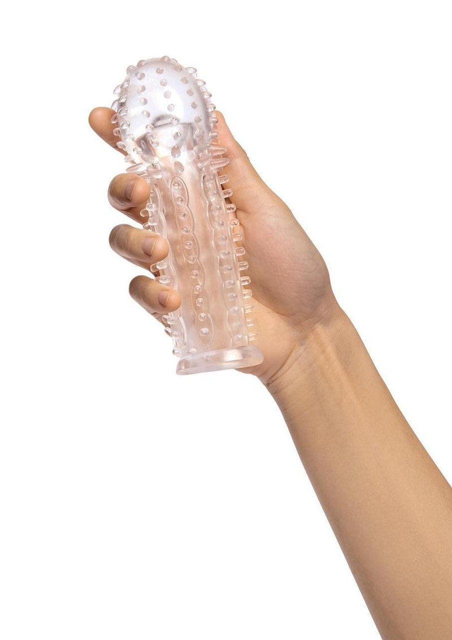 Size Up 1.5" See-Thru Textured Stretch Penis Sleeve