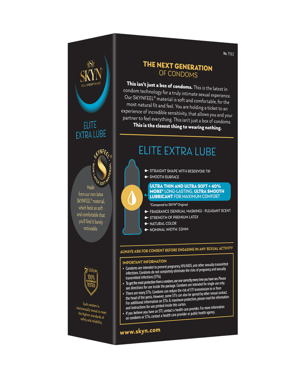 Skyn Elite Ultra Thin Extra Lubricated Non-Latex Condoms - 12pk