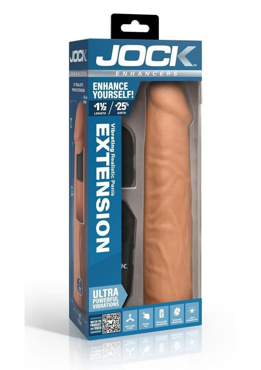 Jock Enhancers 1.5" Vibrating Realistic Penis Extension - Med