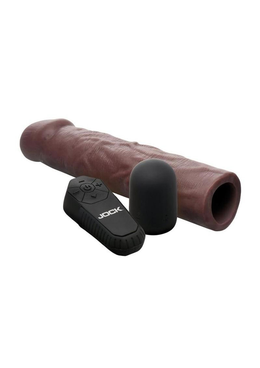 Jock Enhancers 1.5" Vibrating Realistic Penis Extension - Dark