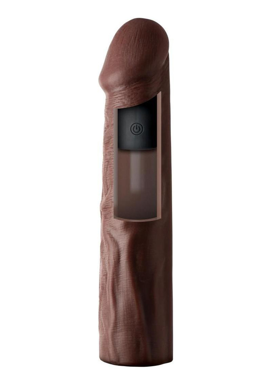 Jock Enhancers 1.5" Vibrating Realistic Penis Extension - Dark