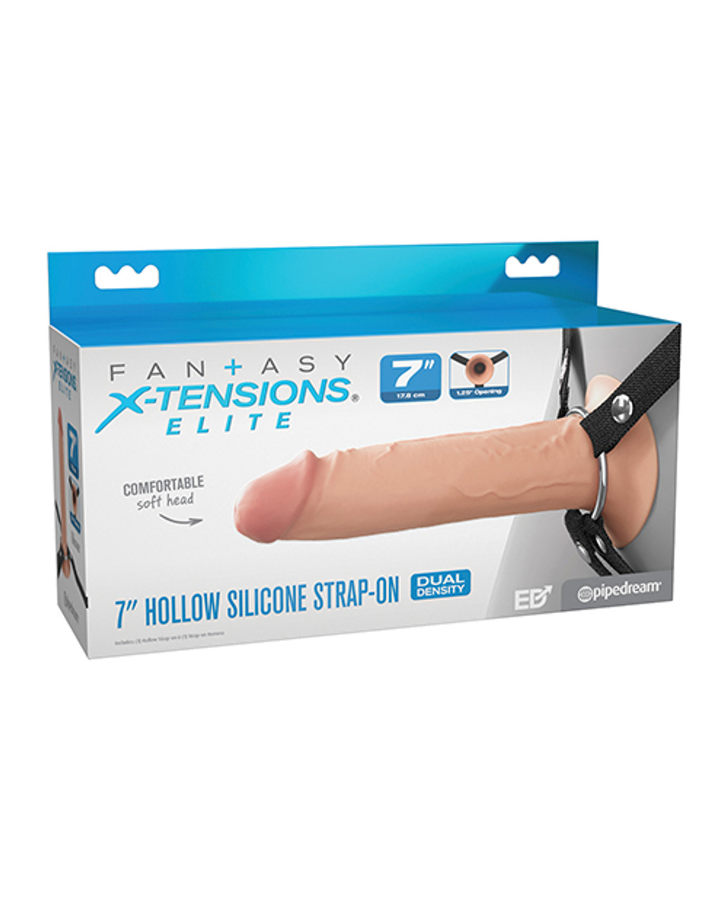 Fantasy X-Tensions Elite 7" Hollow Silicone Strap On