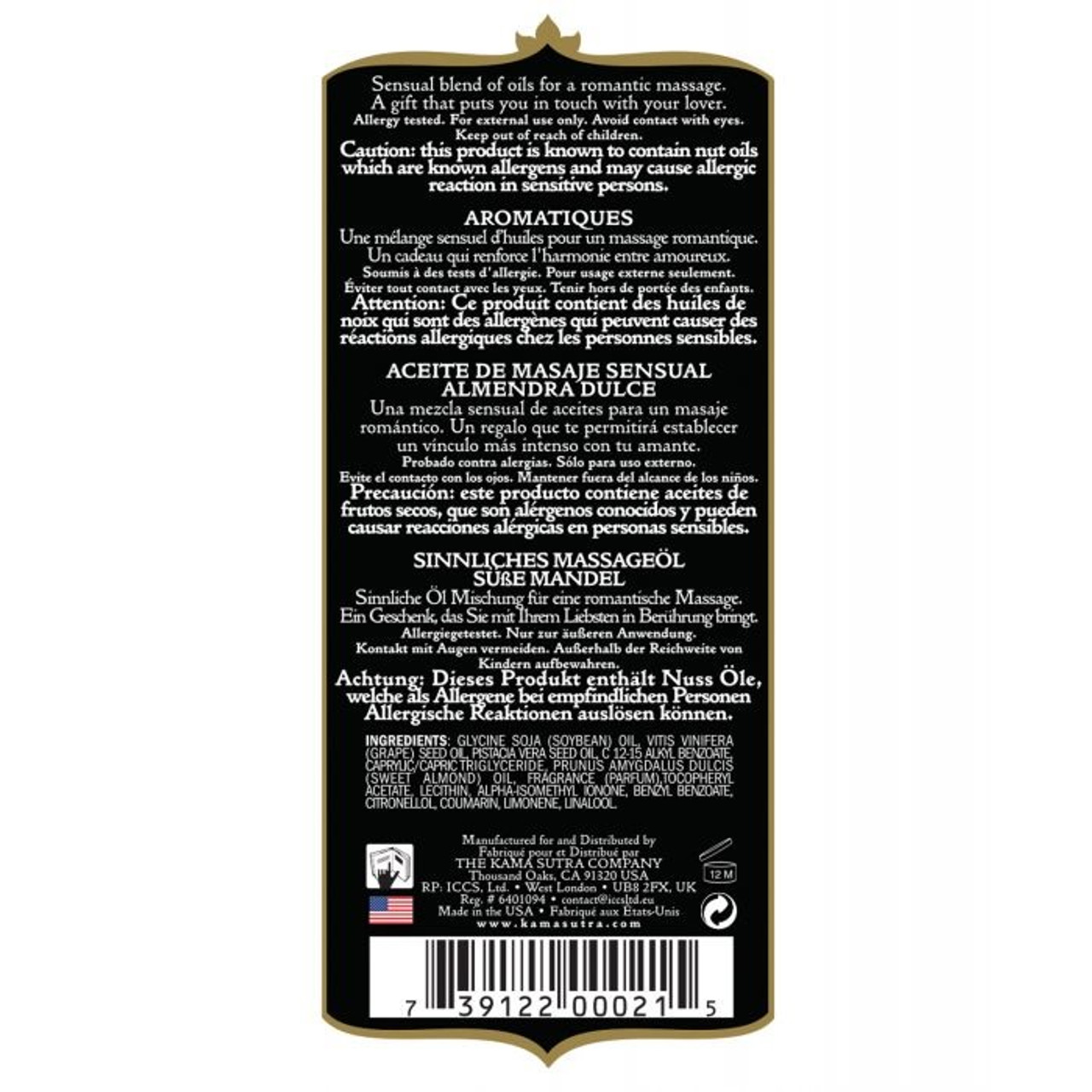 Kama Sutra Aromatics Massage Oil - Sweet Almond Kama Sutra Aromatics Massage Oil - Sweet Almond