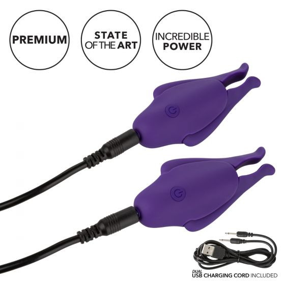 CalExotics Nipply Play Rechargeable Nipplettes Vibrating Nipple Clamps