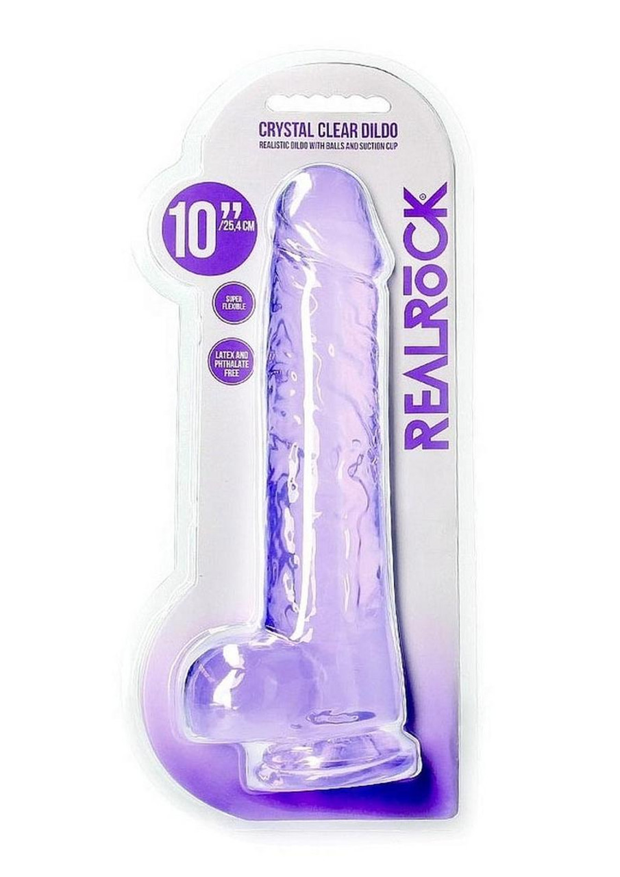 RealRock 10" Crystal Clear Realistic Dildo with Balls RealRock 10" Crystal Clear Realistic Dildo with Balls