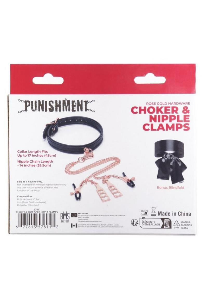 Punishment Choker & Nipple Clamps