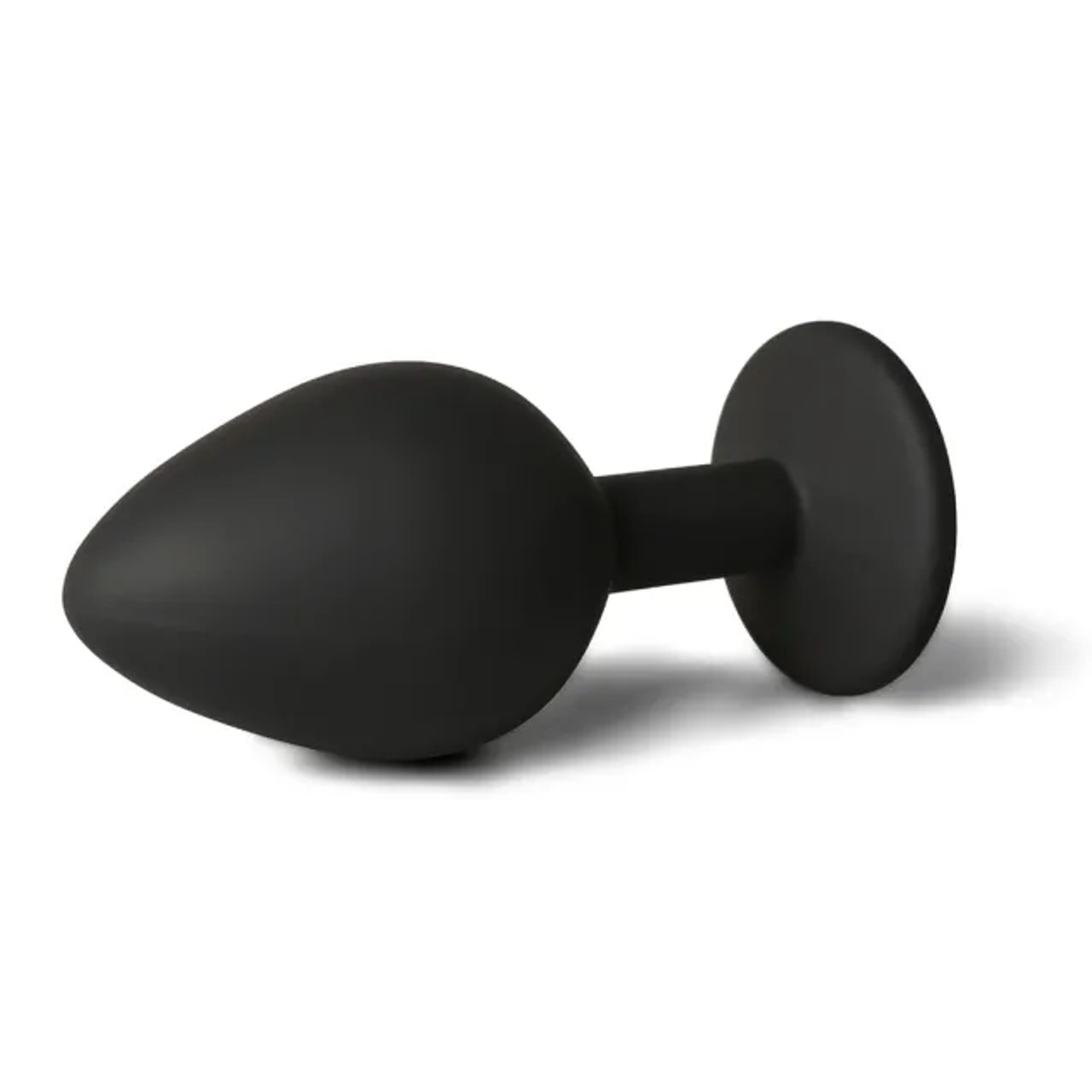 Black Silicone Anal Plug with Purple Gem - Small Black Silicone Anal Plug with Purple Gem - Small