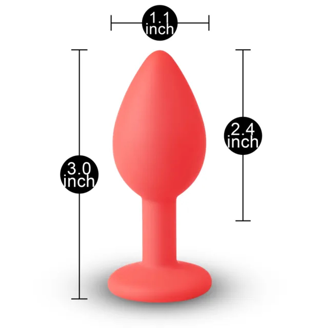 Red Silicone Plug with Red Gem - Small