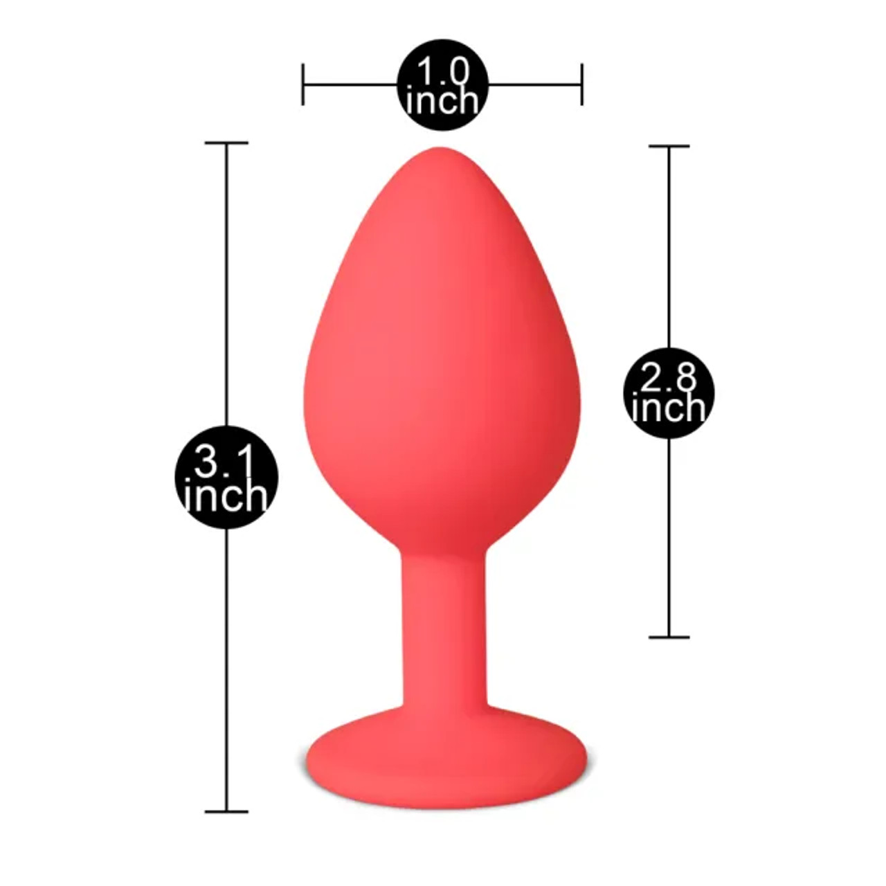 Red Silicone Plug with Red Gem - Medium