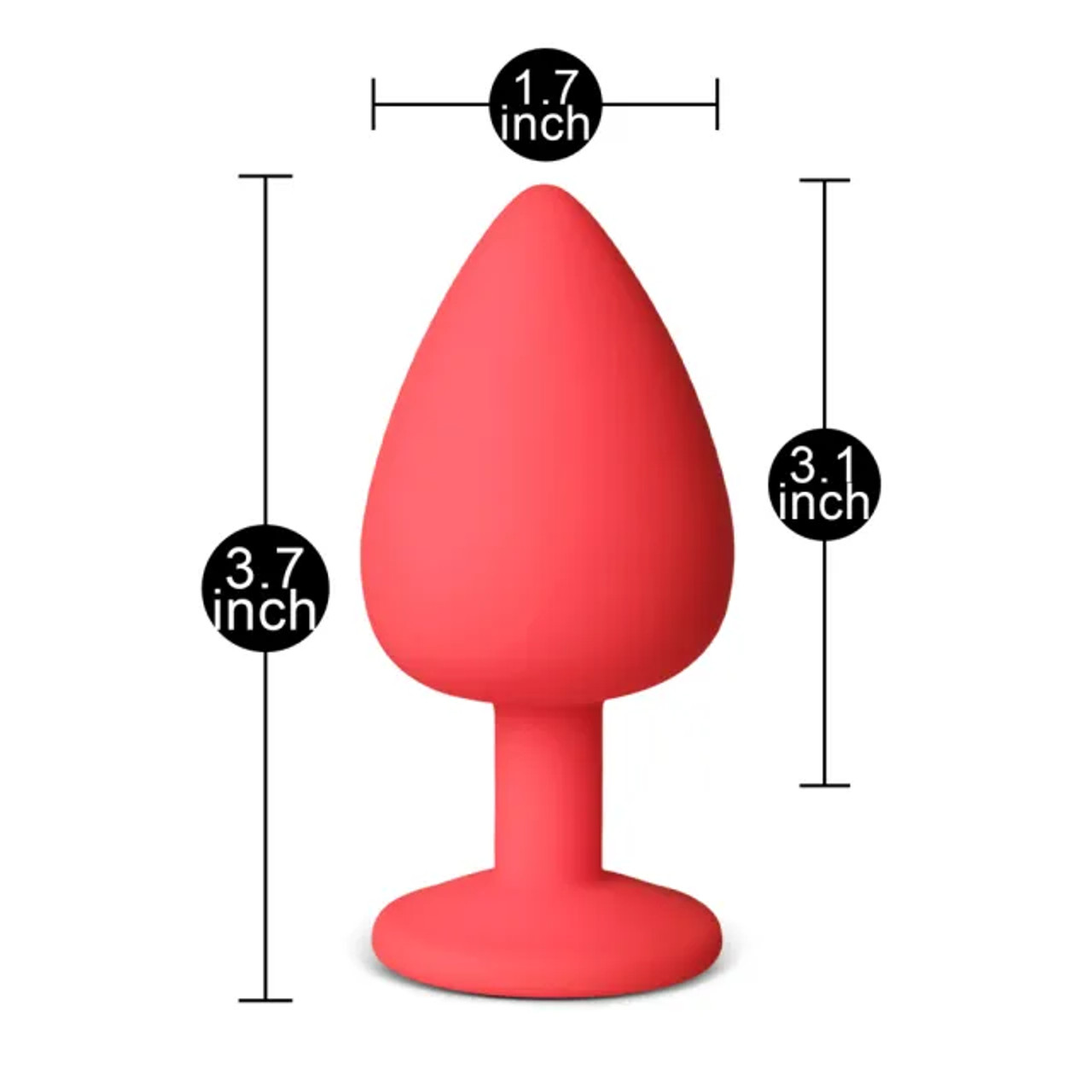 Red Silicone Plug with Red Gem - Large