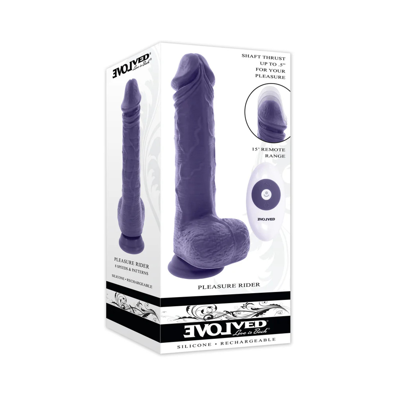 Evolved Pleasure Rider Thrusting Remote Dildo with Balls