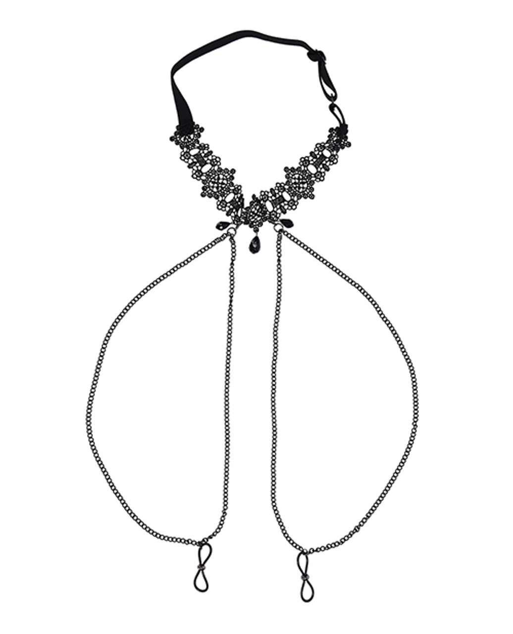 Sex & Mischief Lace Collar with Nipple Ties