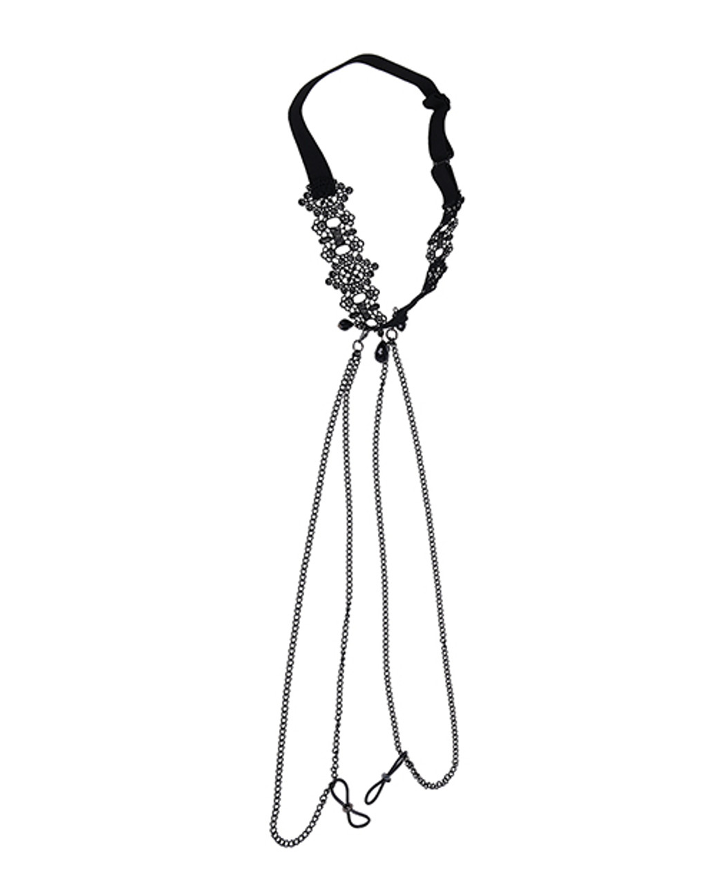 Sex & Mischief Lace Collar with Nipple Ties