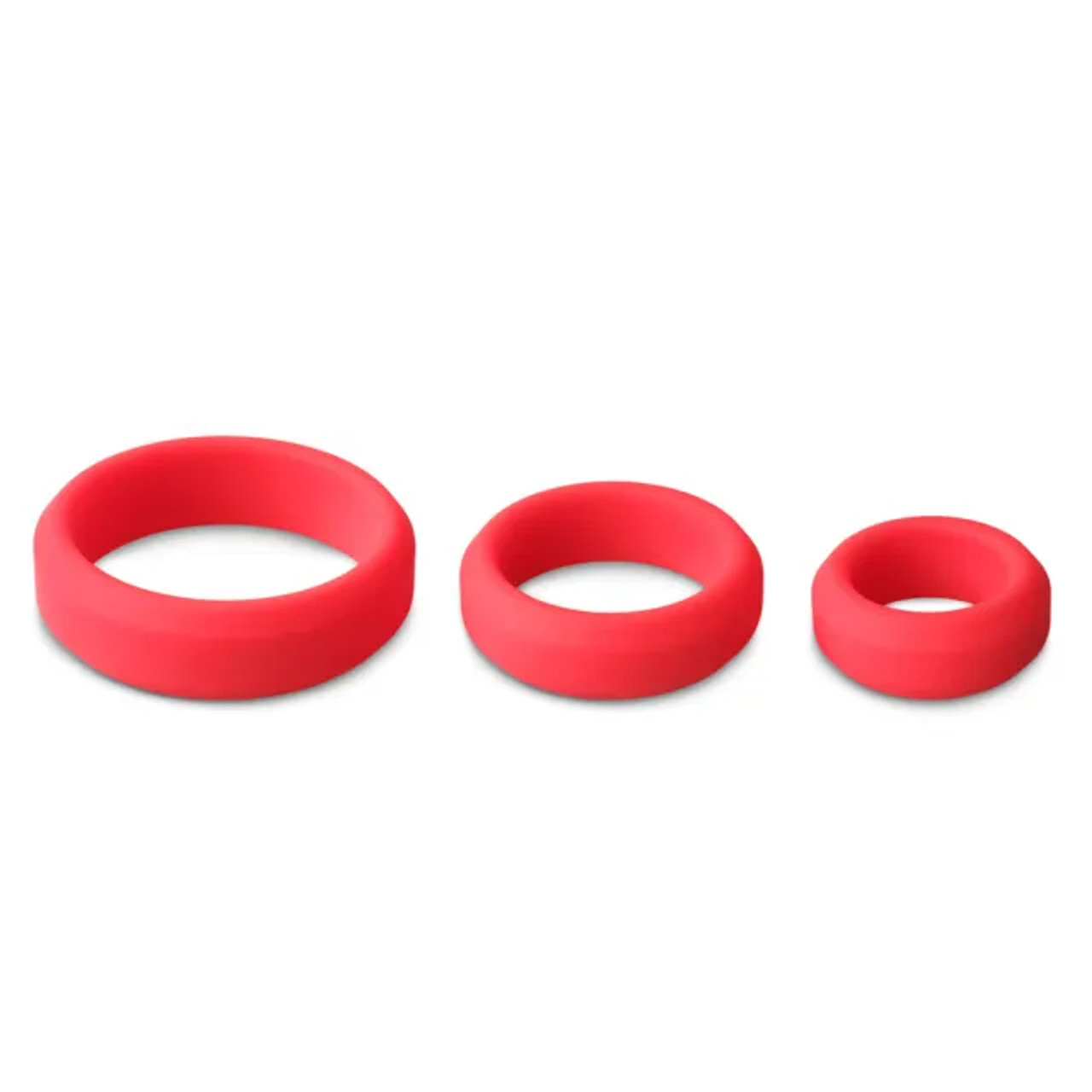 Silicone Enhanced Triple Cockring Set - Red