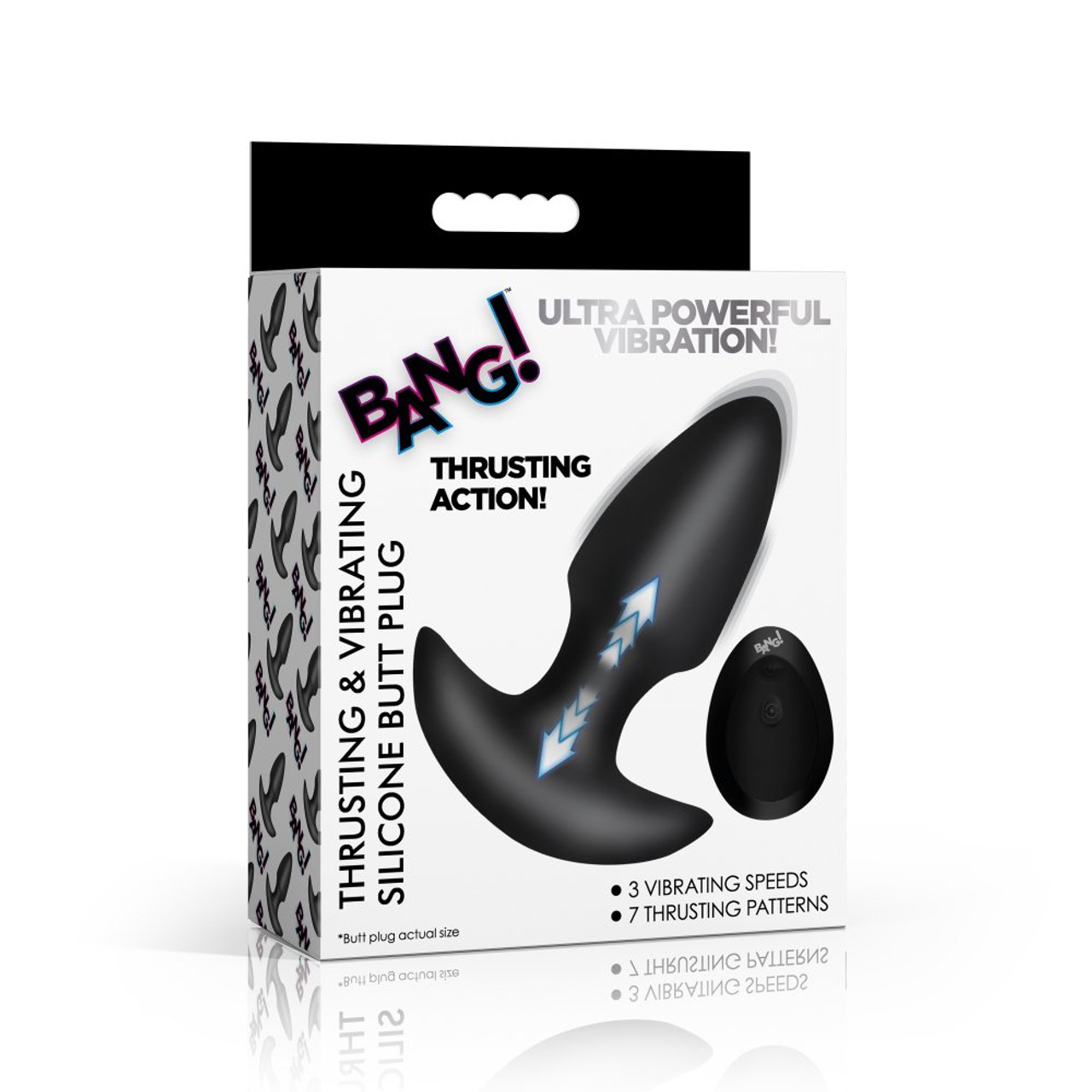 Bang! Thrusting & Vibrating Silicone Butt Plug