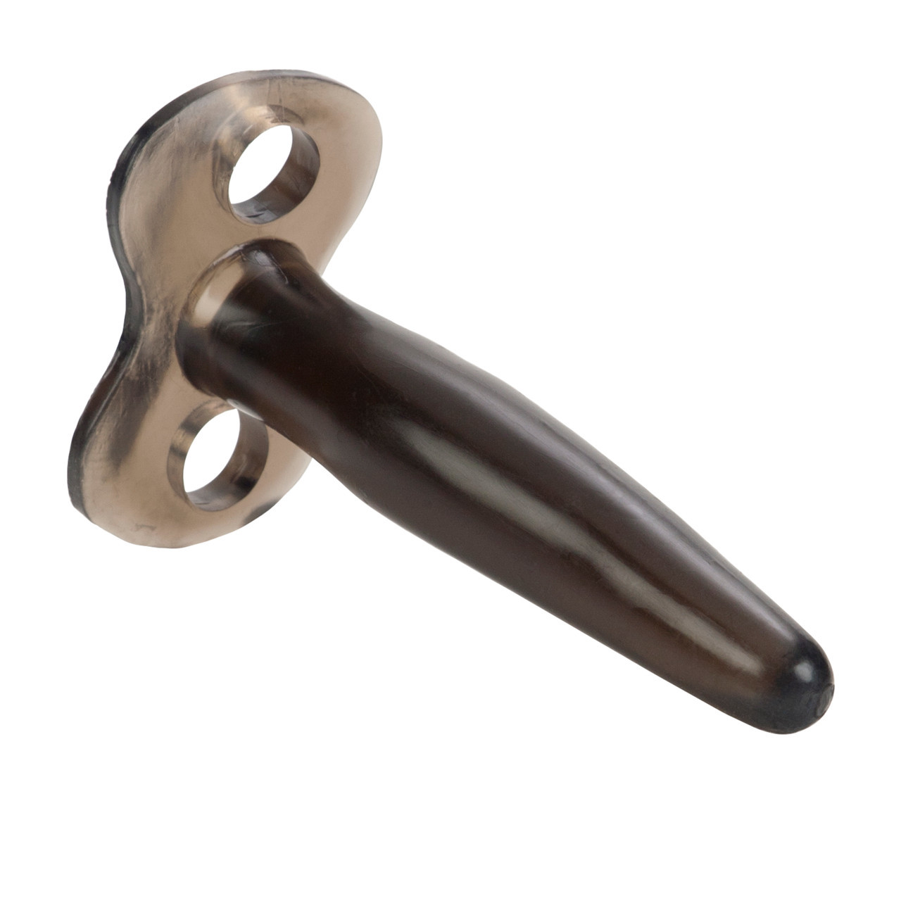 4.5 inch smooth black silicone anal probe close-up included in CalExotics Rock Hard Penis Pump Kit for added prostate and anal stimulation
