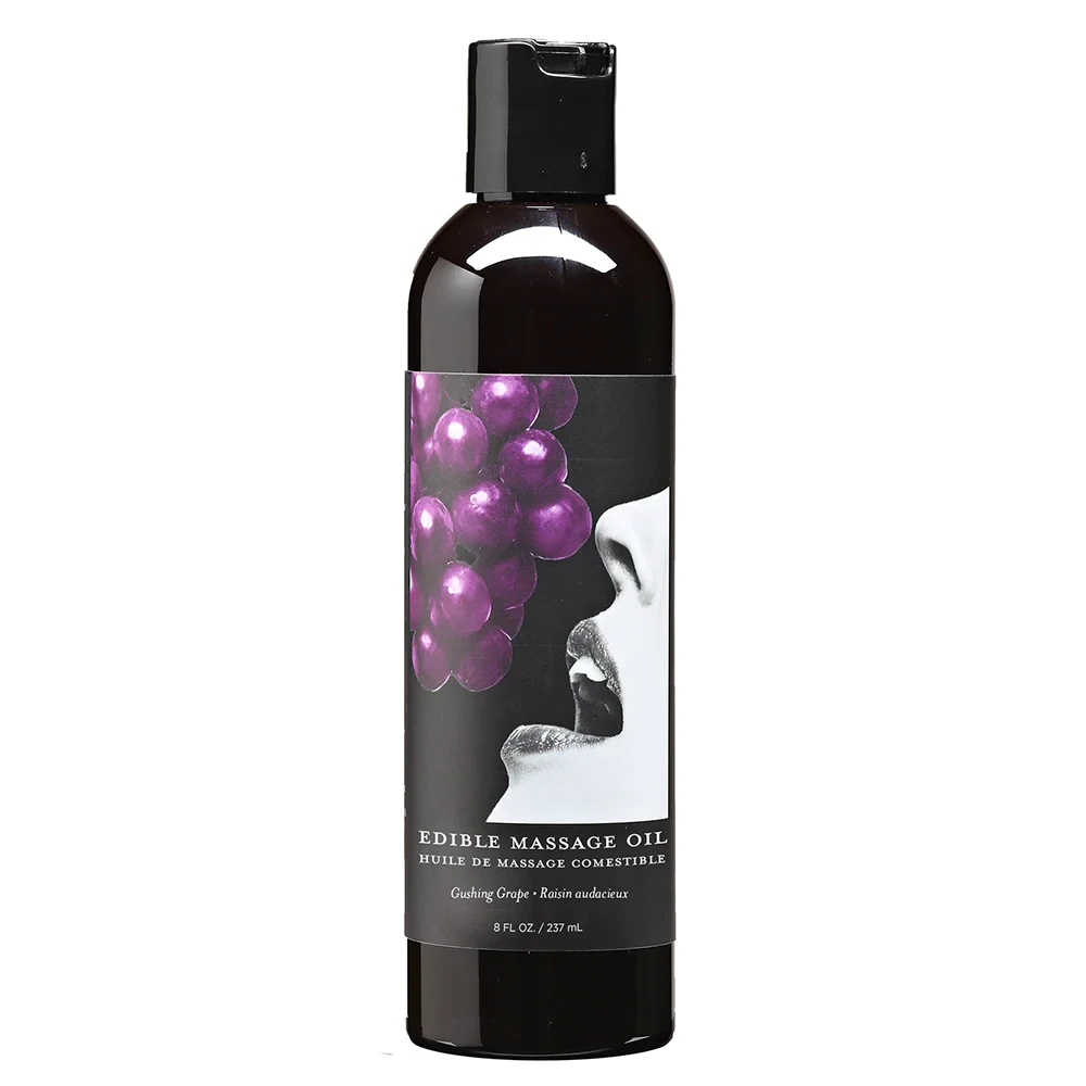 Earthly Body Edible Massage Oil Gushing Grape - 8oz