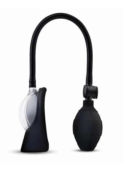 Size Up Vibrating Mini Pussy & Clitoral Pump clear chamber with rechargeable bullet vibe at base