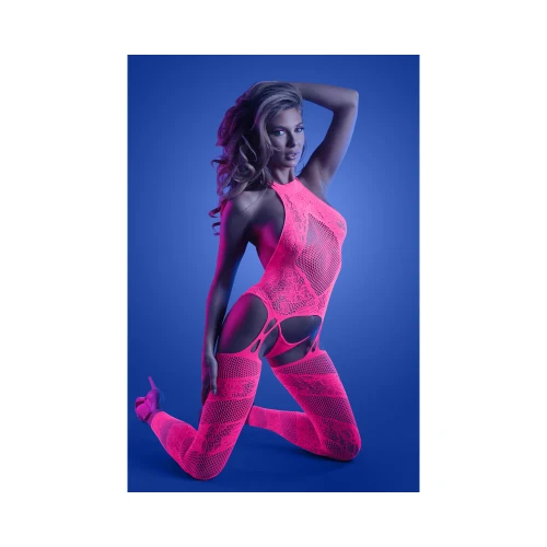 Glow Captivating Halter Bodystocking & G-String - One Size