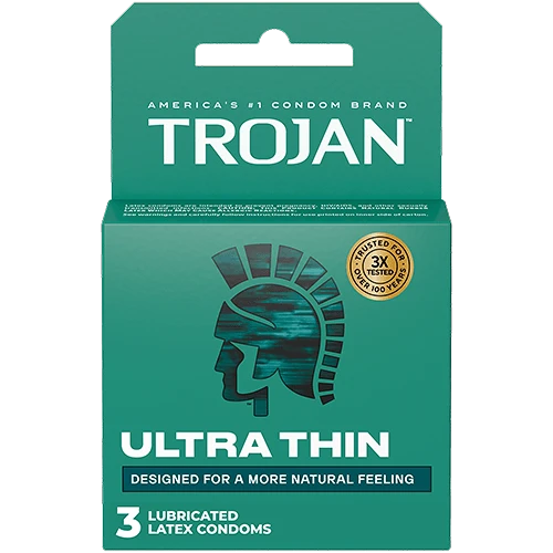 Trojan Ultra Thin Lubricated Condoms - 3pk