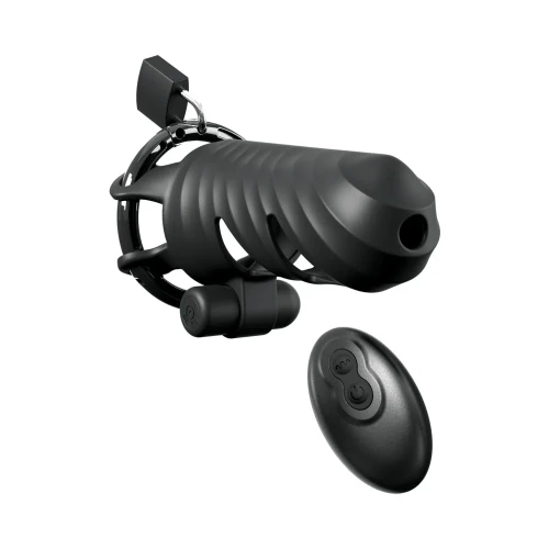 Fantasy C-Ringz remote-controlled vibrating cock blocker in black.
