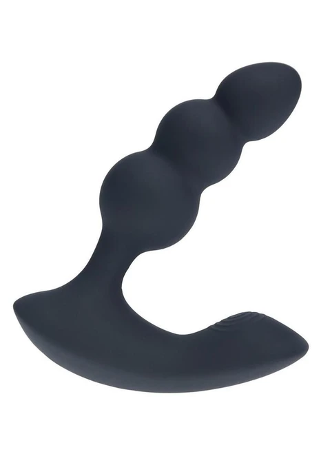 Levelz black beaded vibrating anal plug with remote.